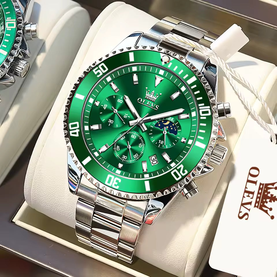 OLEVS Reloj de cronógrafo de lujo para hombre