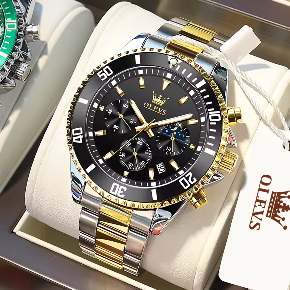 OLEVS Reloj de cronógrafo de lujo para hombre