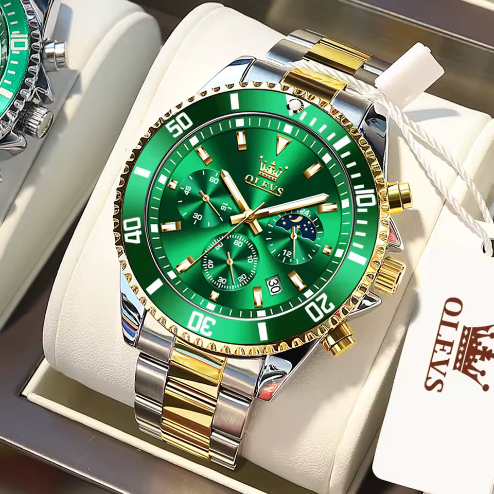 OLEVS Reloj de cronógrafo de lujo para hombre