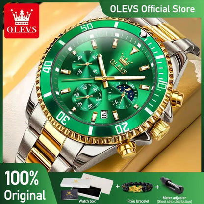 OLEVS Reloj de cronógrafo de lujo para hombre