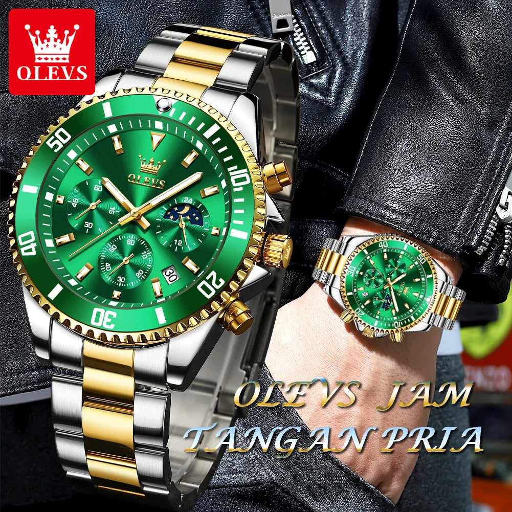 OLEVS Reloj de cronógrafo de lujo para hombre