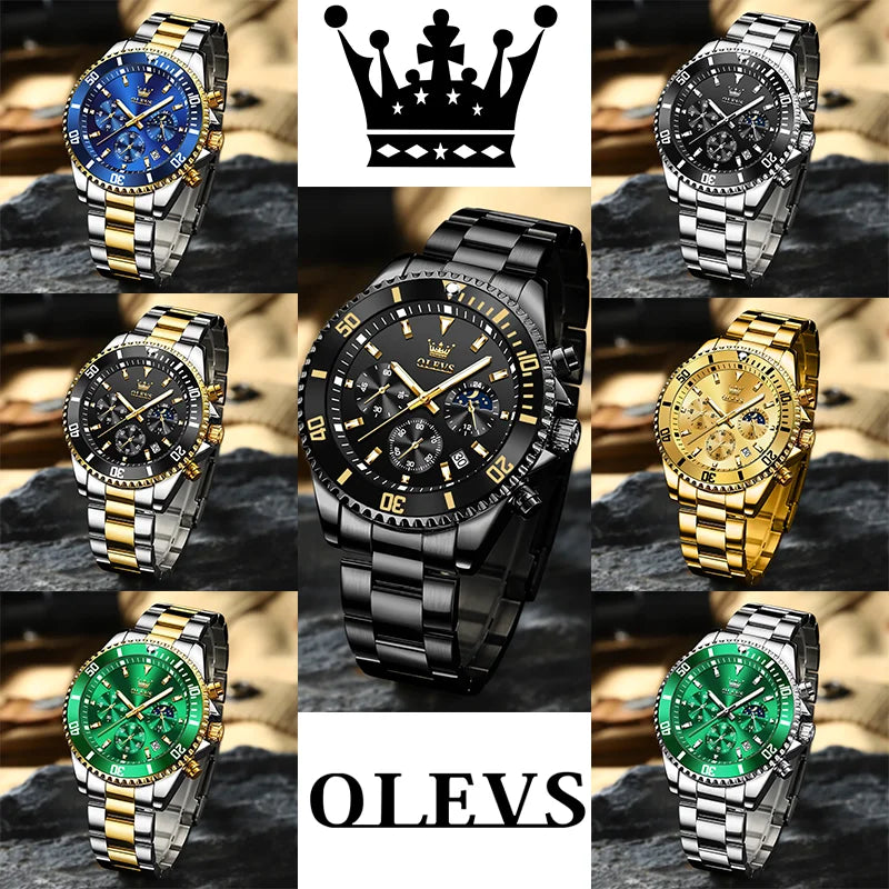 OLEVS Reloj de cronógrafo de lujo para hombre