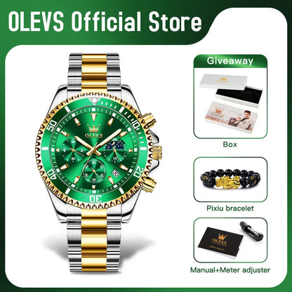 OLEVS Reloj de cronógrafo de lujo para hombre